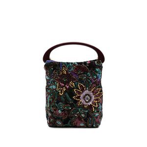 Dries Van Noten Women Borsa Micro In Velluto Con Ricami E Manico In Resina